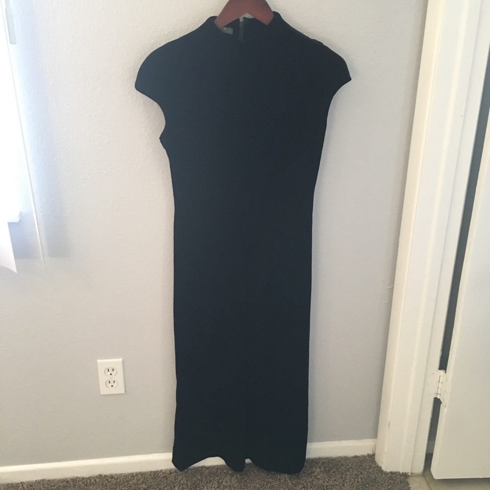 Long black velvet dress